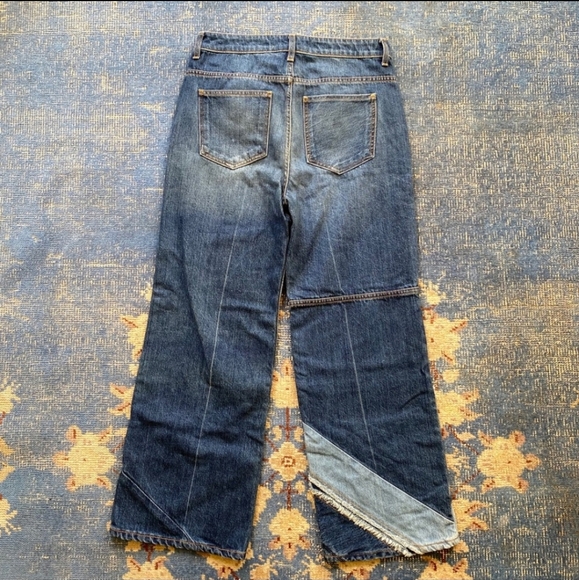 ‼️Rare‼️Marc Jacob's Cropped Wide Leg Patchwork Jean's - Picture 3 of 4